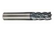 A closeup of a corner radius carbide end mill, available from RedLine Tools.