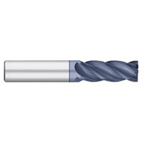 RedLine Tools 5/16 AlTiN Coated .3125 4 Flute .5000 LOC .0200 Radius Single End Corner Radius Carbide End Mill RE20053Z 2.5000 OAL Round Shank Type 